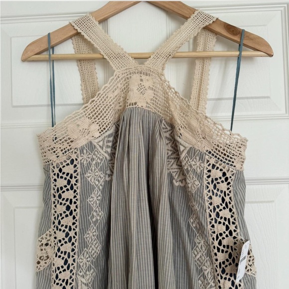 Free People blue striped and lace maxi dress - Picture 2 of 10